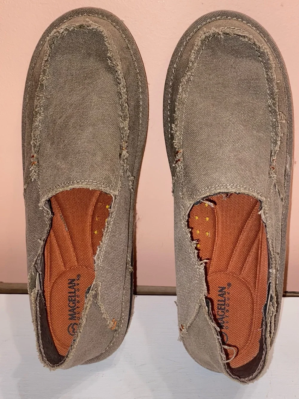 MAGELLAN OUTDOORS Canvas Slip-On Loafers. BROWN Size 11D